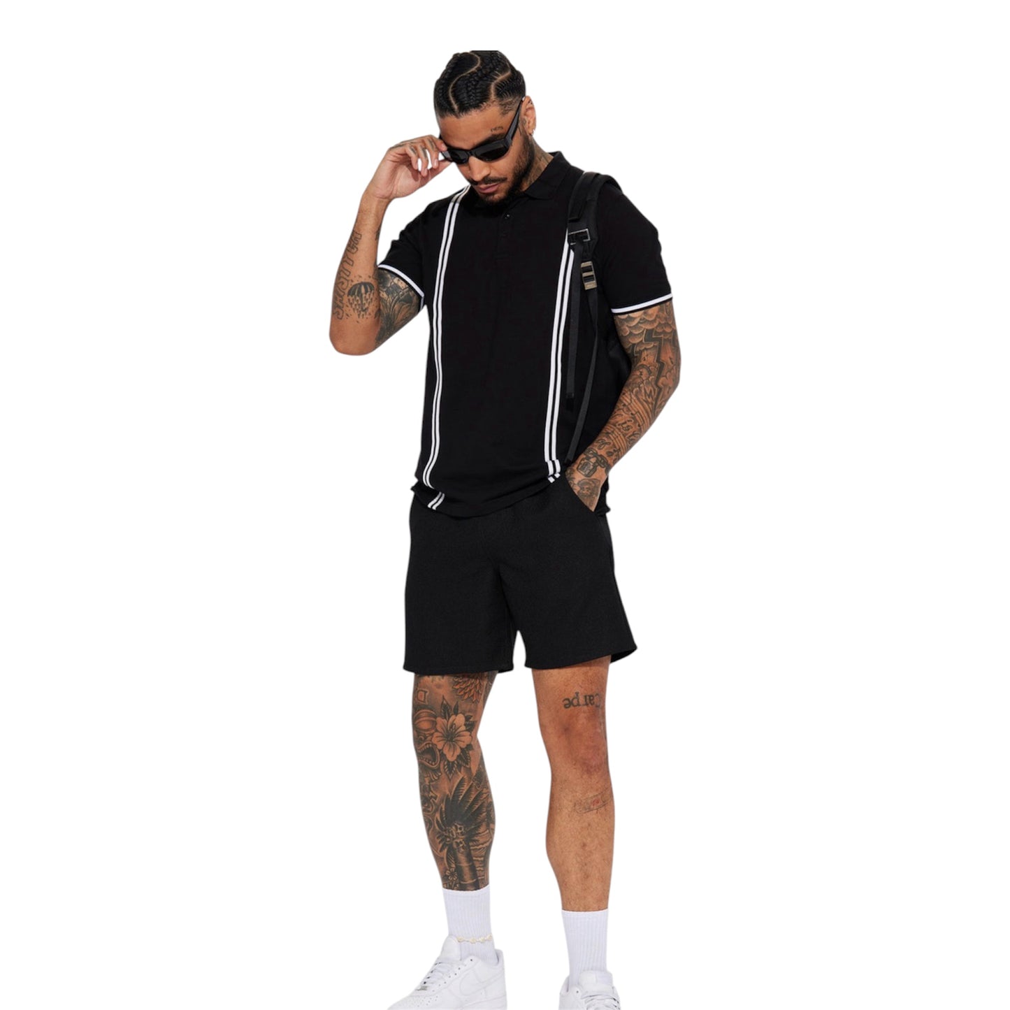 Strikeout Short Sleeve Polo Black