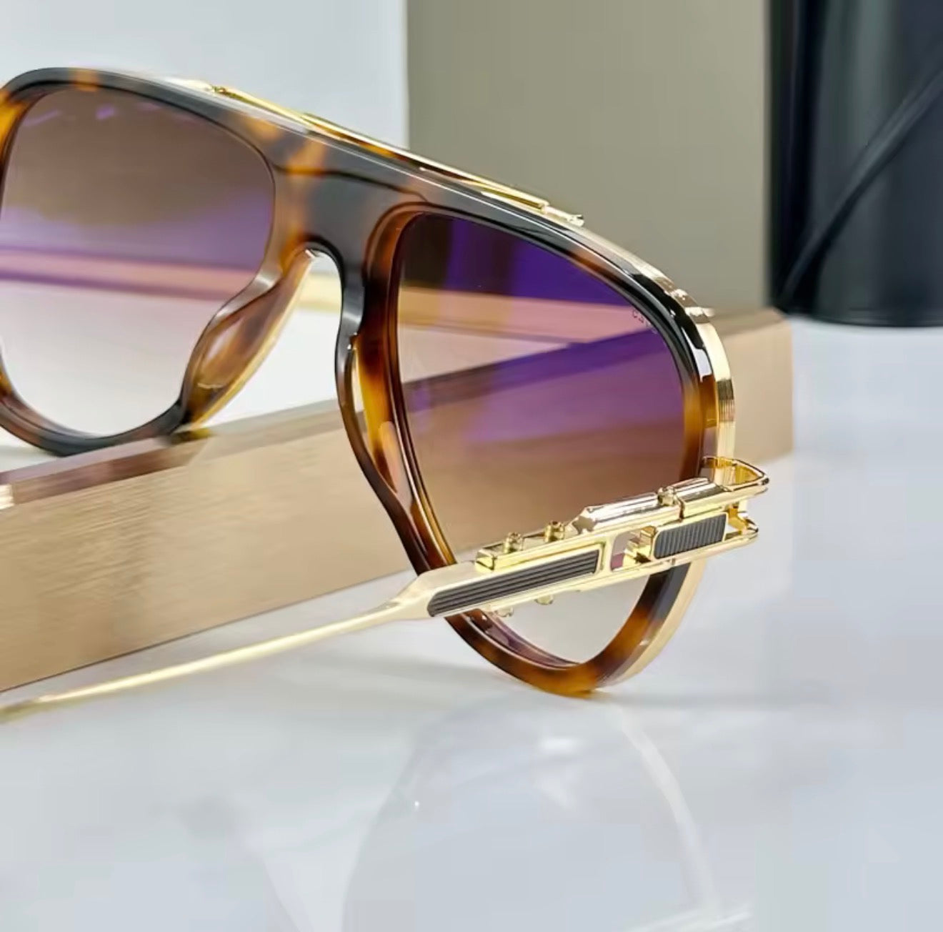 Classical Designer GRAND-DECADE Sunglasses for Men Women Alloy Gradient Top Quality Brand Design UV400 Optical Glasses with Case