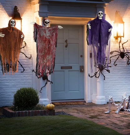 3-Pack Hanging Halloween Ghost Decorations | Bloody Gauze Skeleton Props