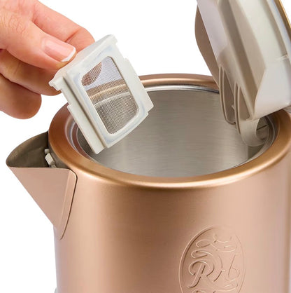 Russell Hobbs Calm Kettle (1.7L, AI-designed, Variable temperature 40-100°C, Digital display, Soothing sounds, 360° base, Frosted glass, Copper accents, Quiet boil technology, 3000W) 27450