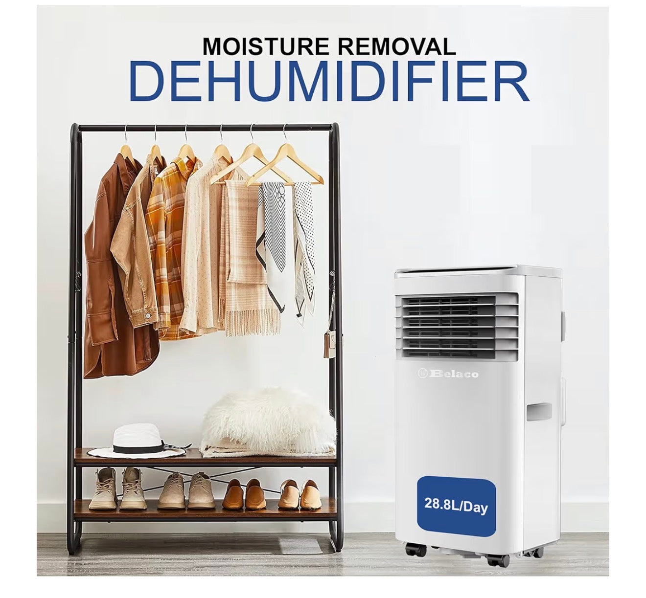 9000 BTU Portable Air Conditioner 4 in 1 with Dehumidifier, Fan, Sleep Mode and Remote Control