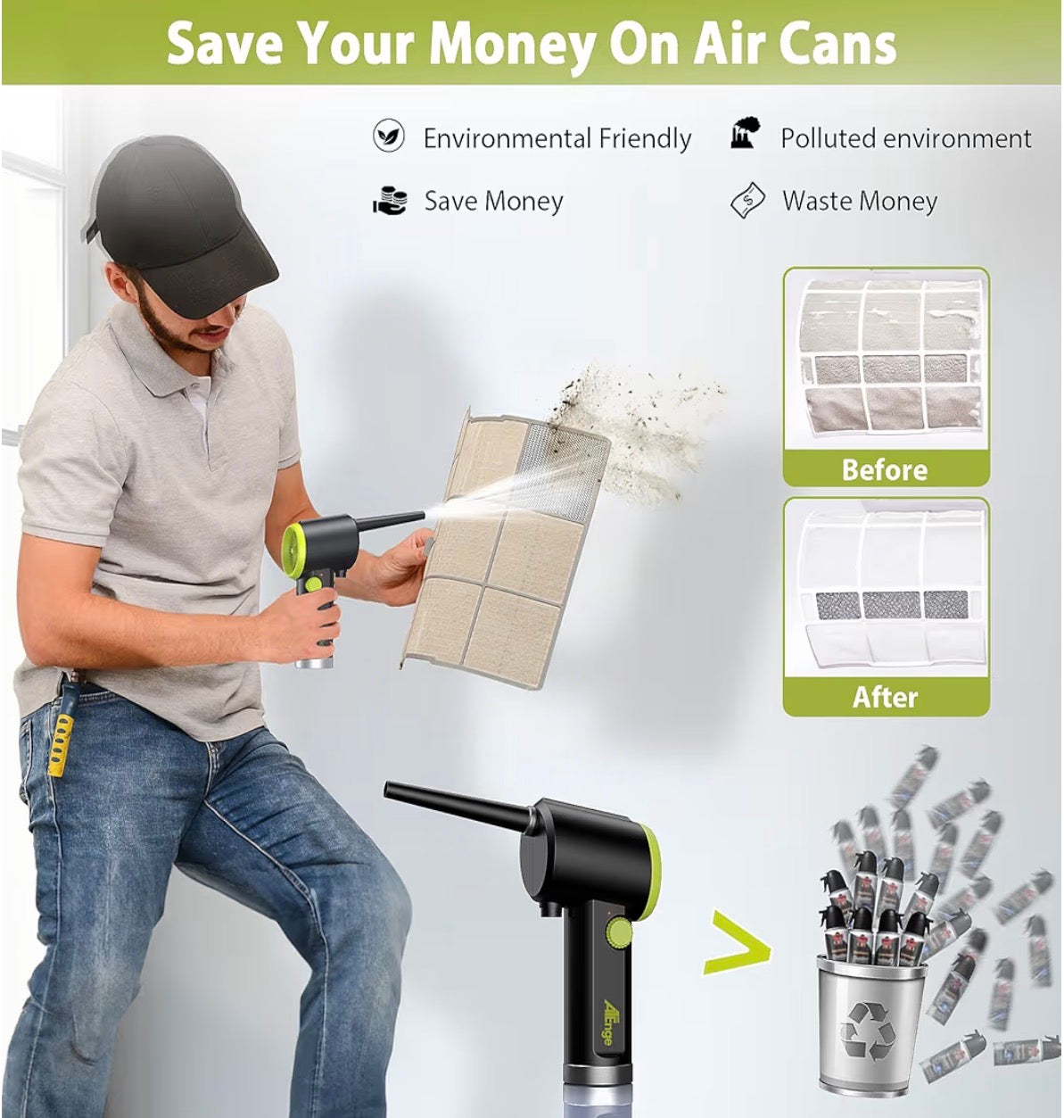 ATEngeus Cordless Electric Air Duster