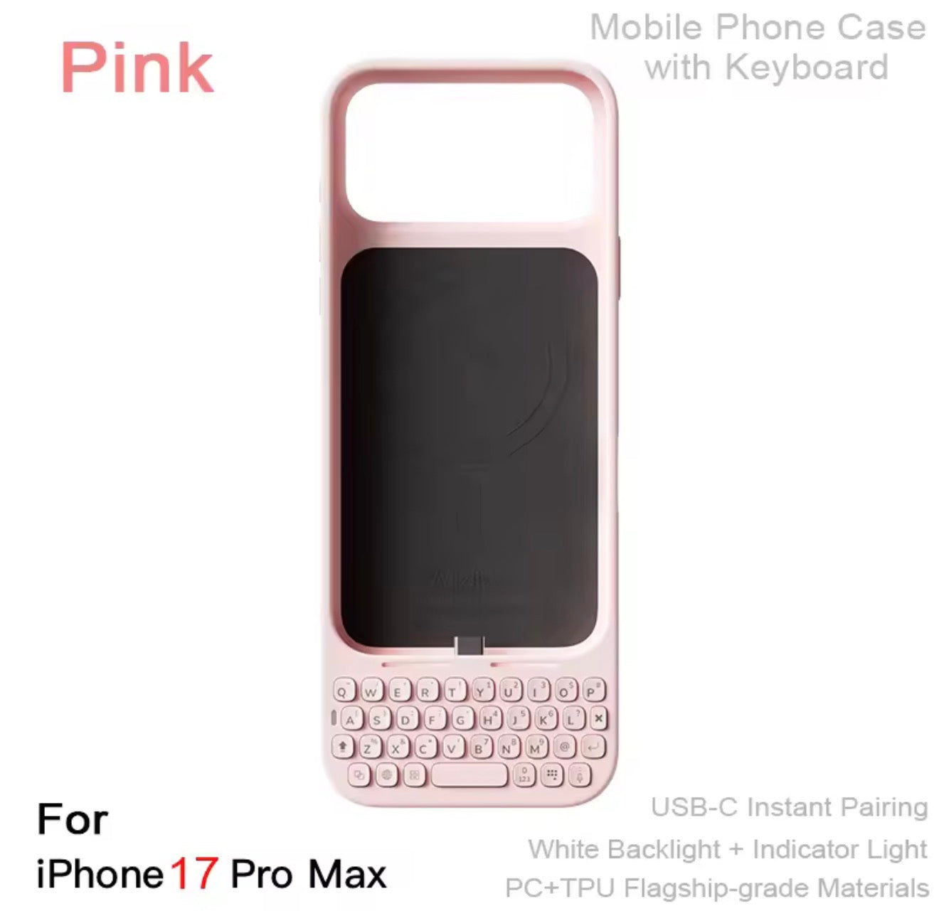 MetaKey Mobile Phone Case With Keyboard PU TPU with Magnetic Support 37 Keys Mini Phone Keyboard For iPhone 16Pro Max 17 Pro Max