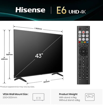 Hisense 4K Ultra HD Smart TV with Freely | Netflix, Disney+ & YouTube