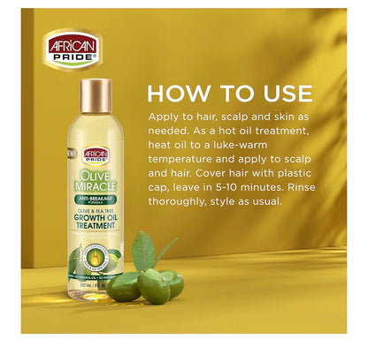 African Pride Olive Miracle Growth Oil 237ml | Anti-Breakage Hair Oil