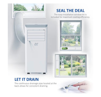 NETTA Portable Air Conditioner 7000 BTU - 3 in 1 Air Conditioning Unit with Dehumidifier & Cooling Fan - 24H Timer, Remote & LED Touch Control - Portable Conditioner for Bedroom, Home & Office - White