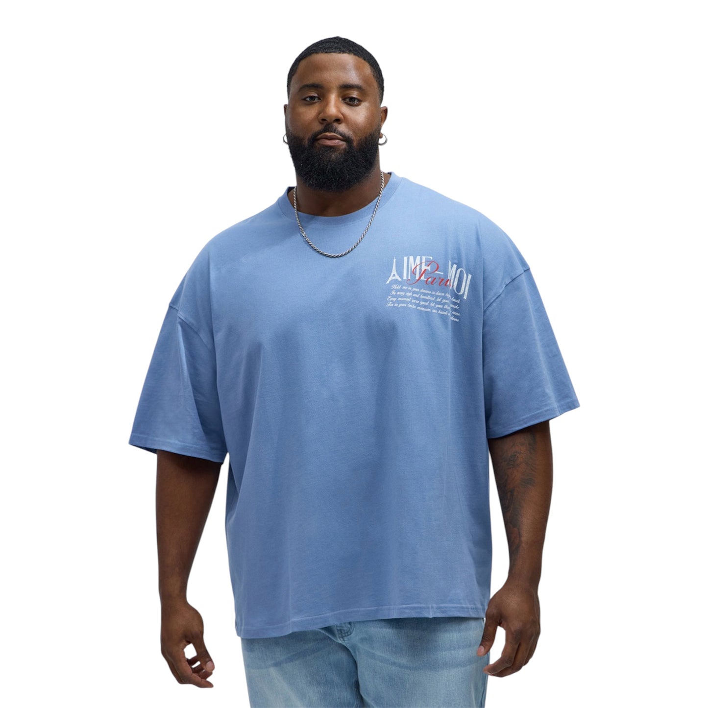 Aime Forever Oversized Short Sleeve Tee Slate Blue