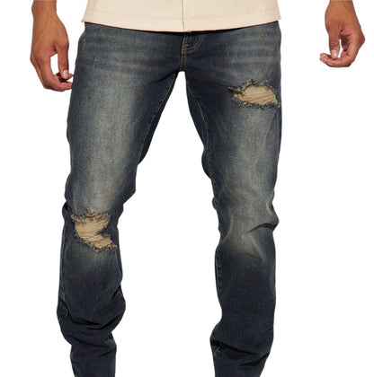 Day To Day Distressed Slim Jeans Dark Wash