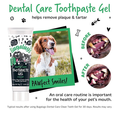 Bugalugs Dog & Cat Dental Care Kit Toothpaste Toothbrush Set
