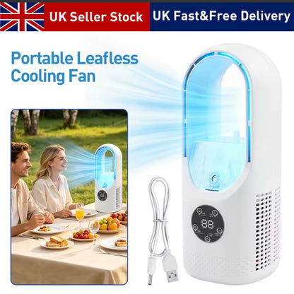 HOMCOM Portable Leafless Air Cooler with 6 Speed Silent Fan