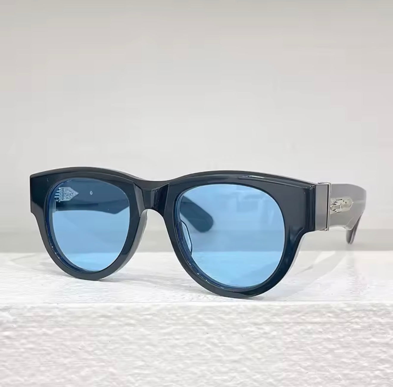 JMM ROLLINGSUN Thick Italy Acetate Sunglasses Handmade Japan Style Designer Brand Uv400 Round High Quality Eyeglasses with Case