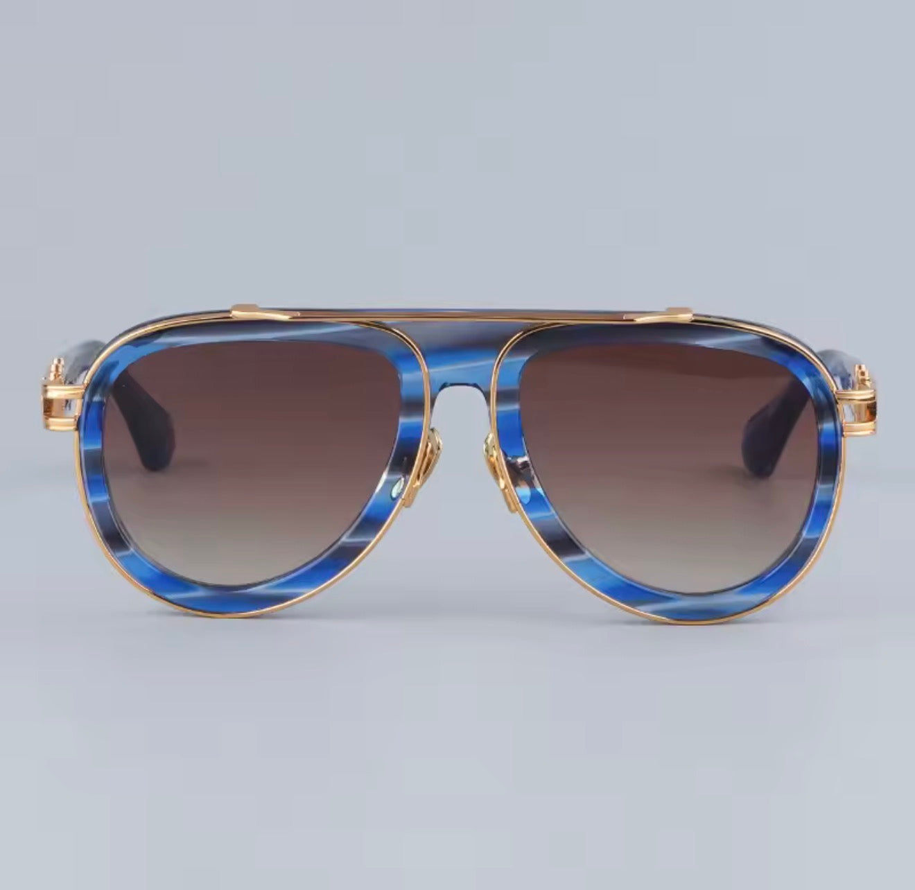 Ins 403B America High Street Designer Brand Sunglasses Oval Gradient Handmade Alloy Hinge Punk Style Uv400 Eyeglasses with Case