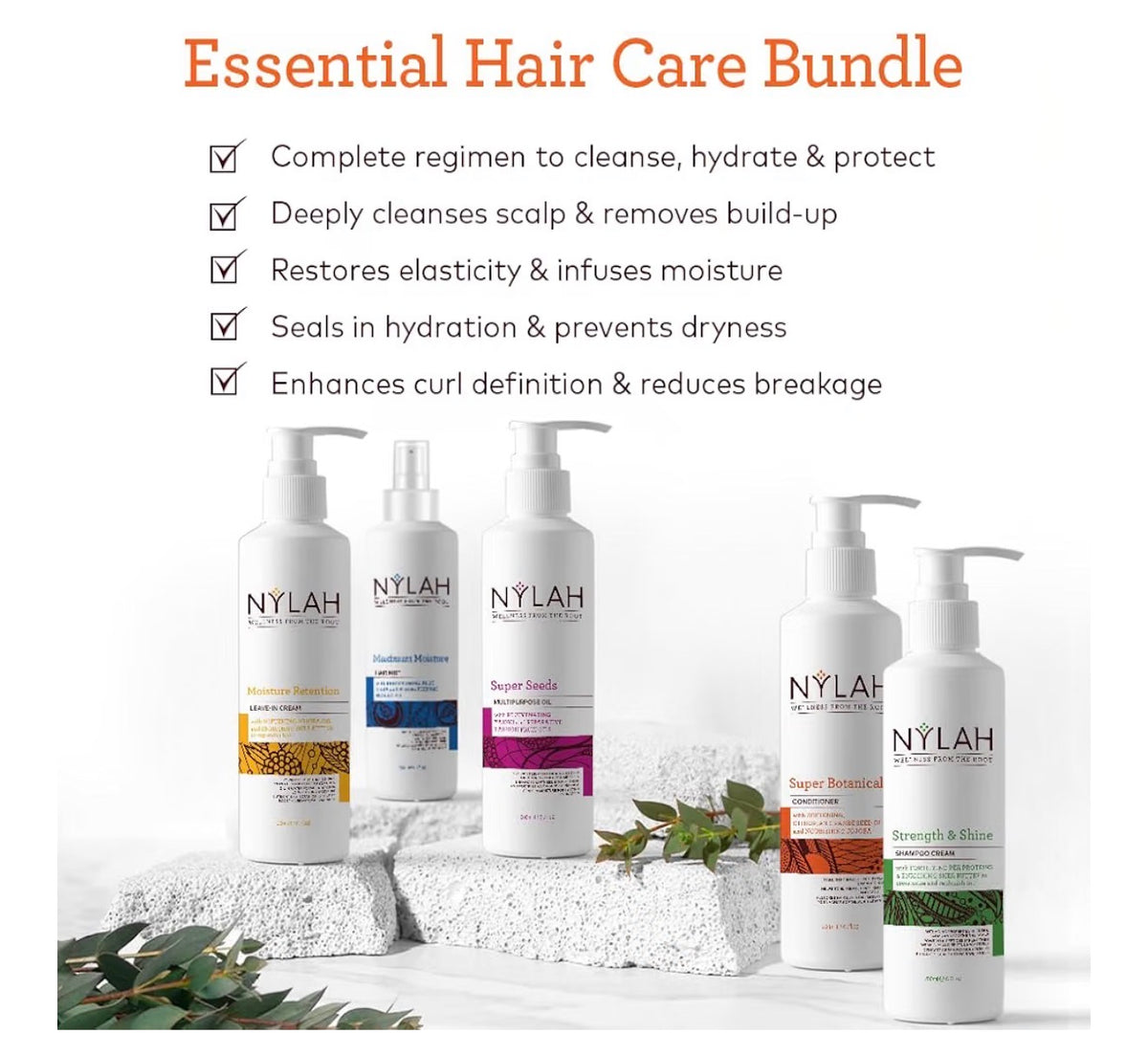 NYLAH Essential Hair Care Bundle Set | Afro & Textured Hair Wash & Style