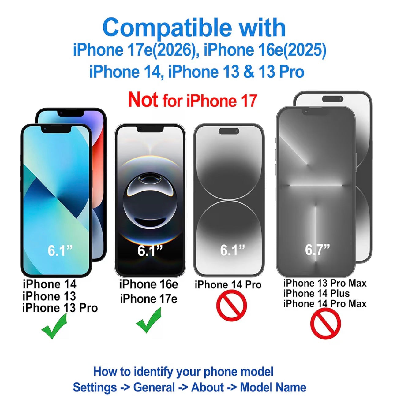 4youquality 4-Pack iPhone 17e 16e 14 13 13 Pro Screen Protector