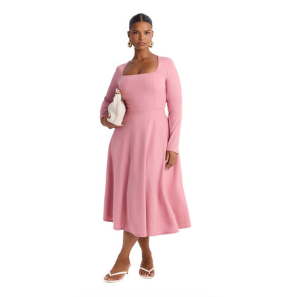 Alena Long Sleeve Midi Dress Mauve