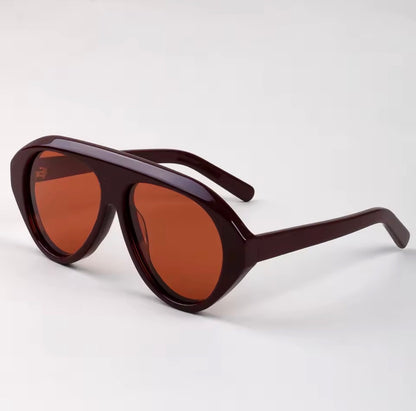 New Fashion Large Frame Sunglasses Female Designer Brand Acetate Outdoor Handmade UV400 Men's Driving Travel Sunglasses 145mm