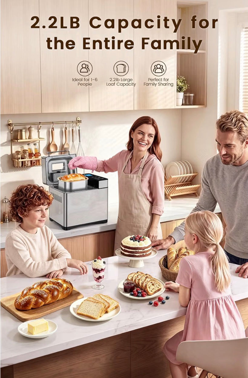 2.2LB Bread Maker Machine 710W | 17 Programmes & Ceramic Pan