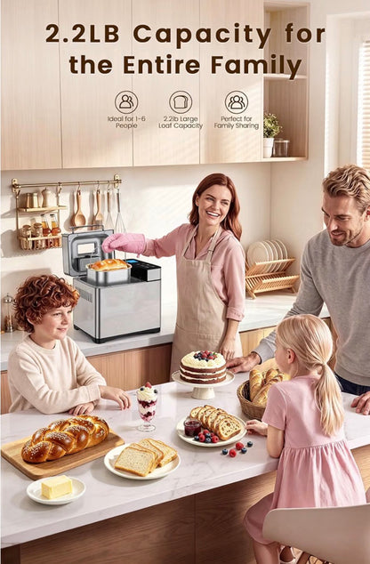 2.2LB Bread Maker Machine 710W | 17 Programmes & Ceramic Pan