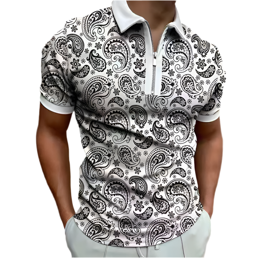 DLL  Fashion street half zipper mens designer shirts turn-down collar