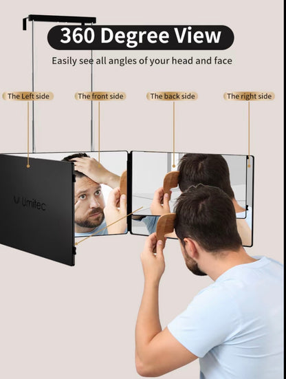 Umitec Adjustable LED 3-Way Mirror with Shelf