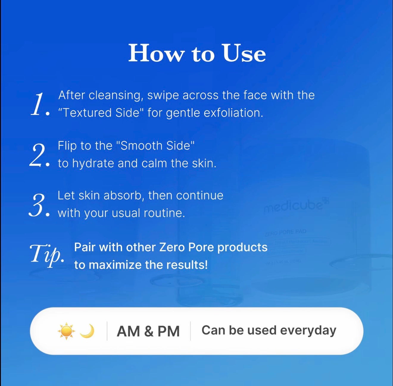 medicube Zero Pore Pads AHA BHA Toner Pads for Smoother Skin
