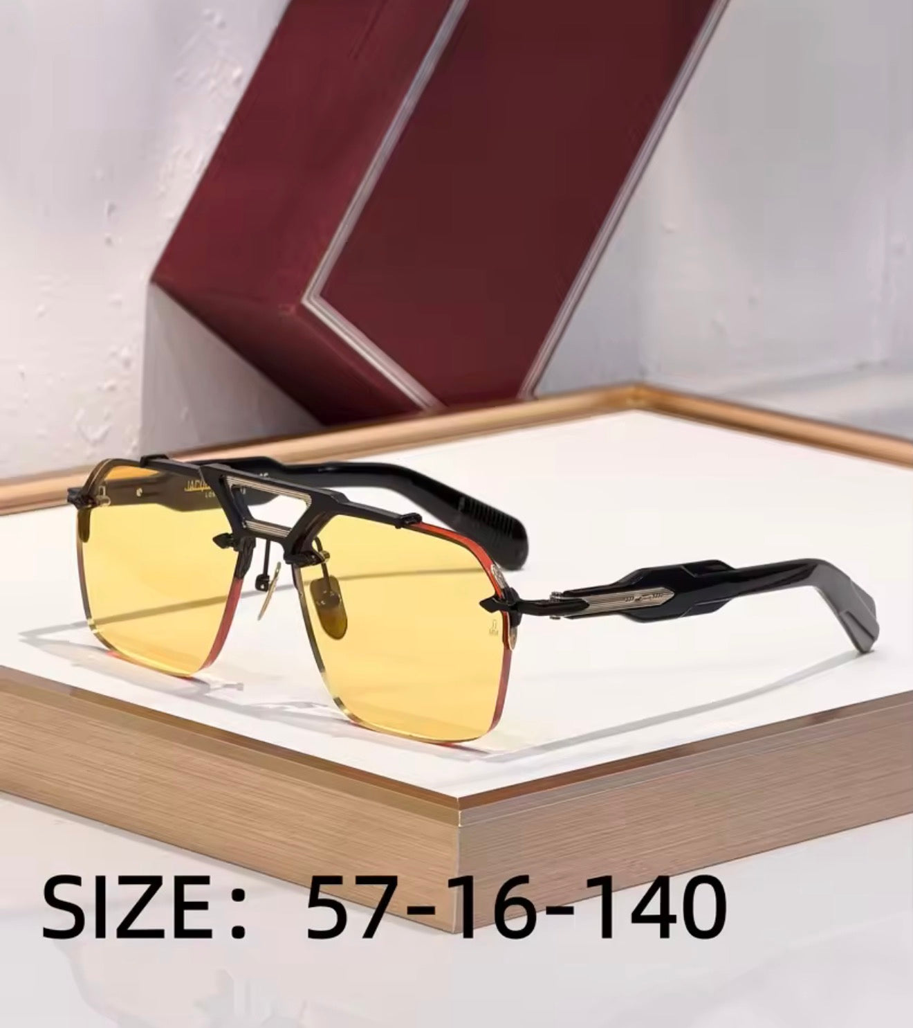 Square Sunglasses Double Titanium Frame Refined Business Style High Quality UV400 Unisex Gift