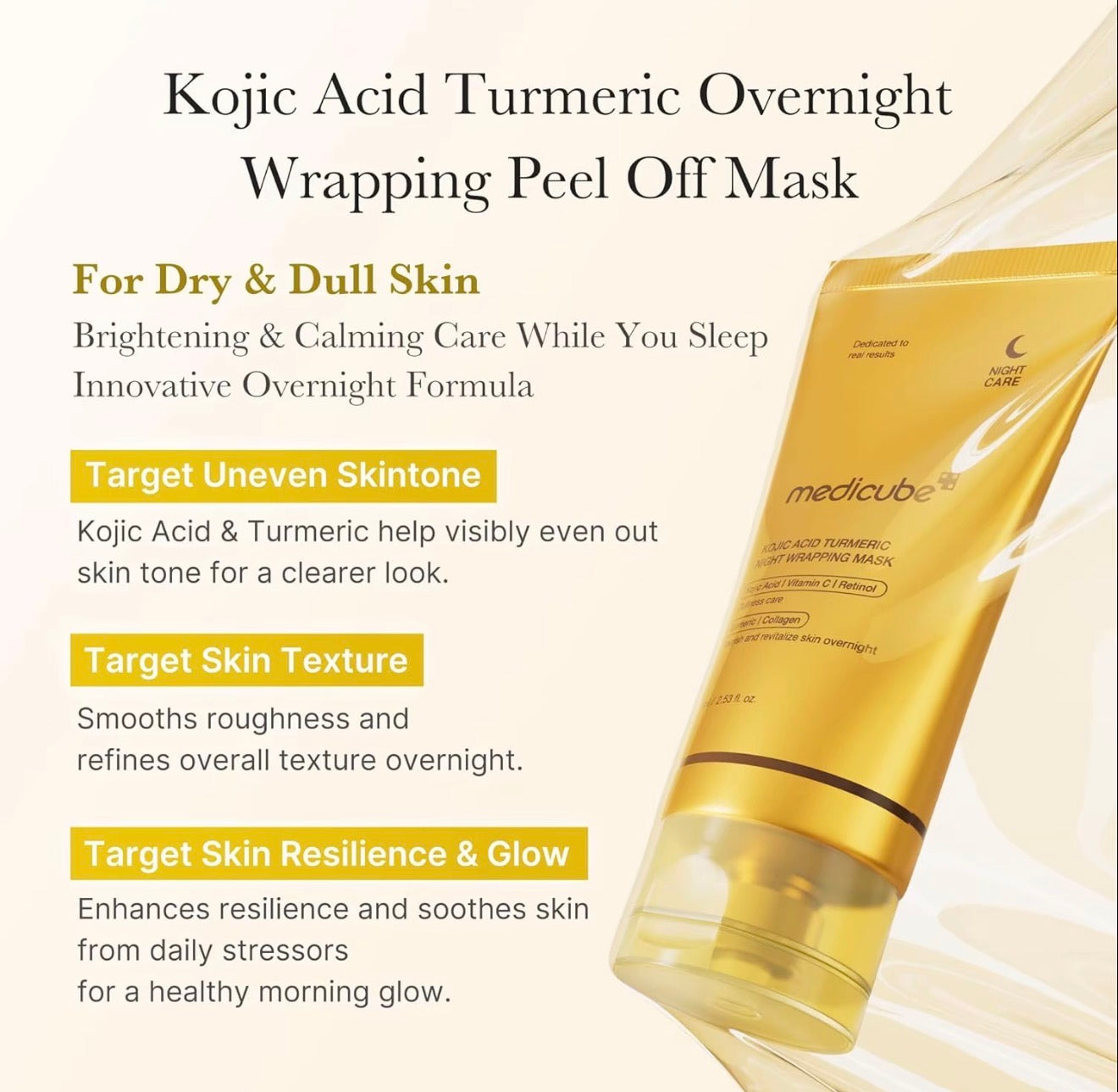 medicube Turmeric Overnight Wrapping Peel Off Mask Korean Skincare
