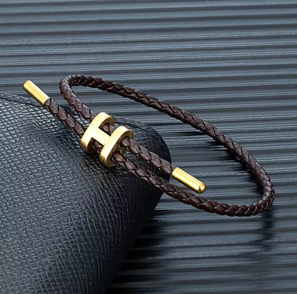 MKENDN Adjustable 3mm Red Braided Leather Bracelet for Men & Women Stainless Steel Jewelry Classic Simple Unisex Couple Gift