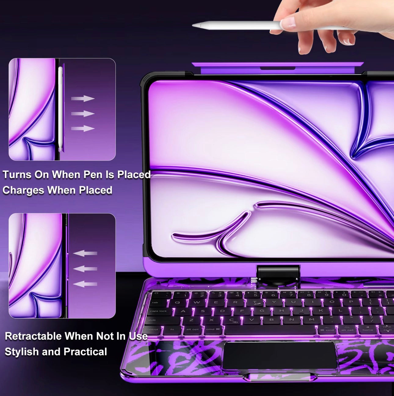 All-in-One Clear Keyboard Case for iPad Pro and iPad Air