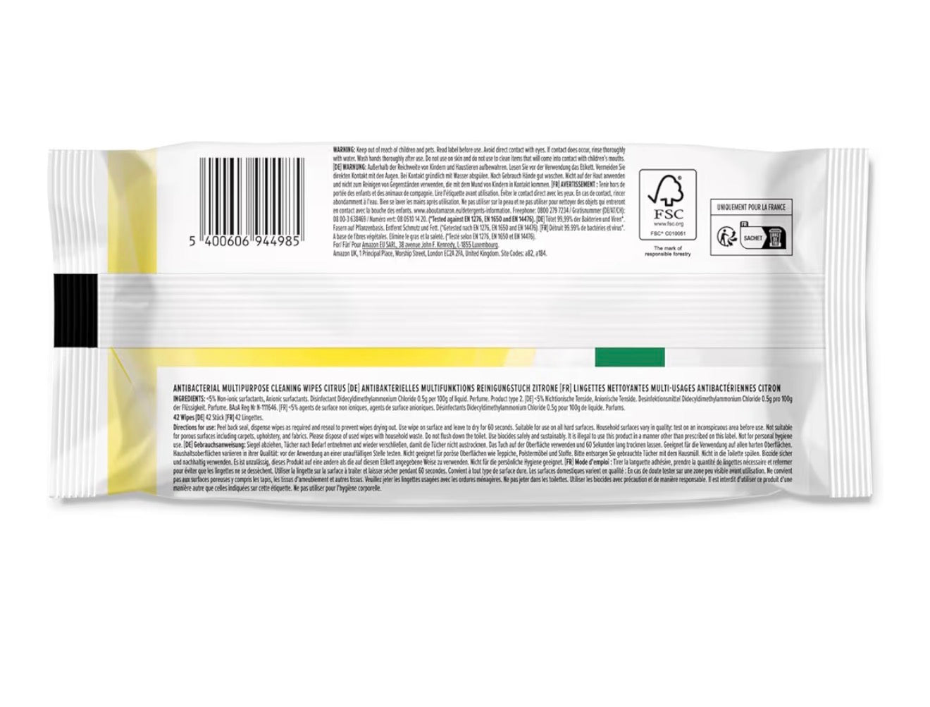 Multipurpose Citrus Cleaning Wipes 252 Pack