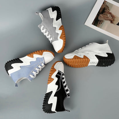 INNERSECT CO Women’s Chunky Platform Trainers – Canvas Lace-Up Sneakers with 5cm Thick Sole | Comfortable Casual Shoes for Travel & Daily Wear