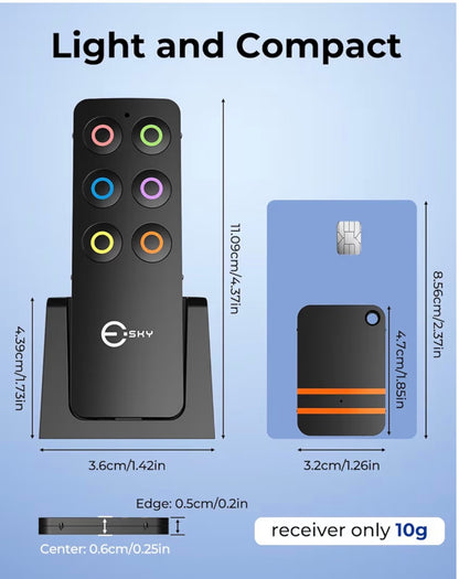 Esky Key Finder, key tracker with Backup RF Transmitter, Wireless RF Item Locator, Wireless key finder locator with keyring, phone finder, Pet Tracker, Great Gifts for Father Mother birthday Christmas
