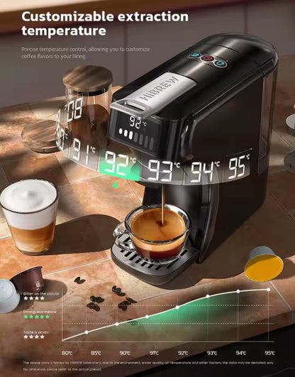 HiBREW 6-in-1 Capsule Coffee Machine – Hot & Cold, Espresso, Cappuccino, Compatible with Dolce Gusto, Nespresso & Ground Coffee (H1B)