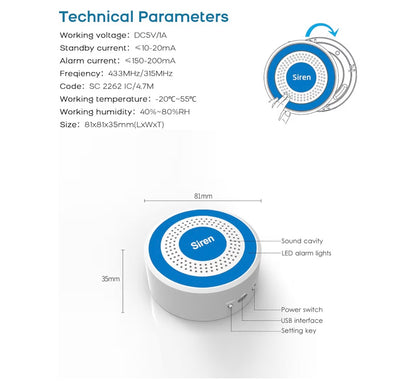 Wireless Home Security Systems– No Monthly Fee, App & Smart Voice Control (Alexa & Google), DIY Installation, Loud Siren, Door/Window & Motion Sensors, Compatible with Smart Life & Tuya Apps