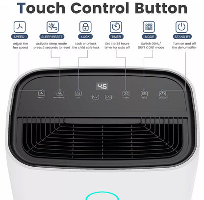 25L Dehumidifier & Air Purifier with Humidistat & LCD Display – Ideal for Home & Laundry Use (UK Plug)