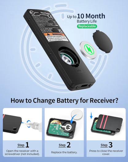 Esky Key Finder, key tracker with Backup RF Transmitter, Wireless RF Item Locator, Wireless key finder locator with keyring, phone finder, Pet Tracker, Great Gifts for Father Mother birthday Christmas