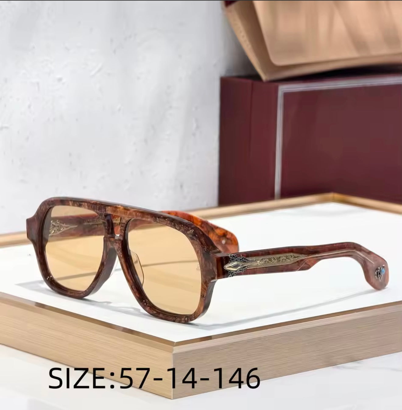 JMM WILDHORSE 2025 Oversized Pilot Sunglasses for Men And Women Luxury Gem Design UV400 Protection Outdoor Vacation Eyewear