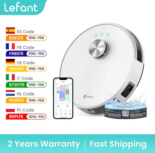 Lefant M1 LDS Robot Vacuum Cleaner – Multi-Plane Mapping, 4000Pa Suction, App & Alexa Control, Ideal for Pet Hair