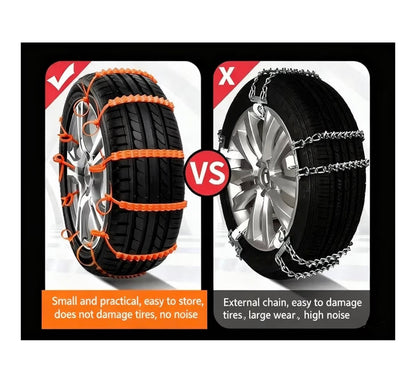 Peziang Emergency Snow Chain, Universal Snow Tie, Tire snow chains Nylon Snow Chains, All-Road Snow Chains Ties -Reusable for All Vehicles, Snow Mud Chains Tire Width 145mm-295mm (10Pcs)