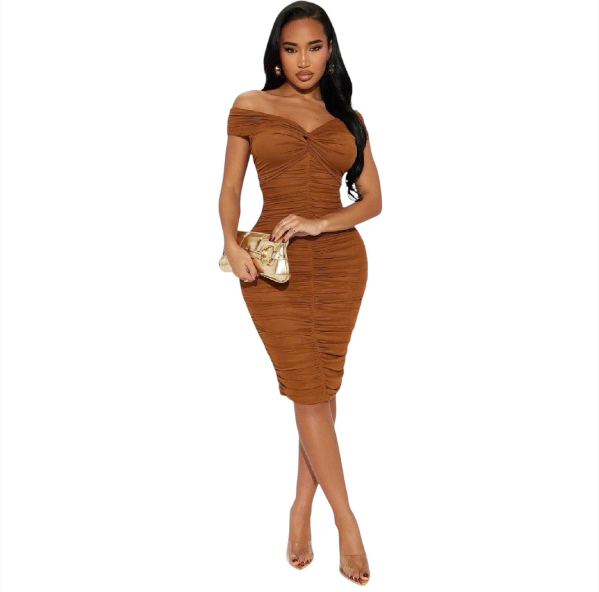 The Tink Midi Dress Brown