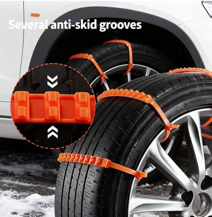 Peziang Emergency Snow Chain, Universal Snow Tie, Tire snow chains Nylon Snow Chains, All-Road Snow Chains Ties -Reusable for All Vehicles, Snow Mud Chains Tire Width 145mm-295mm (10Pcs)
