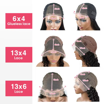 250% Density Kinky Straight Glueless Wig – 13x6 HD Lace Front, Yaki Straight, Human Hair, 30–36 Inch, Ready to Wear