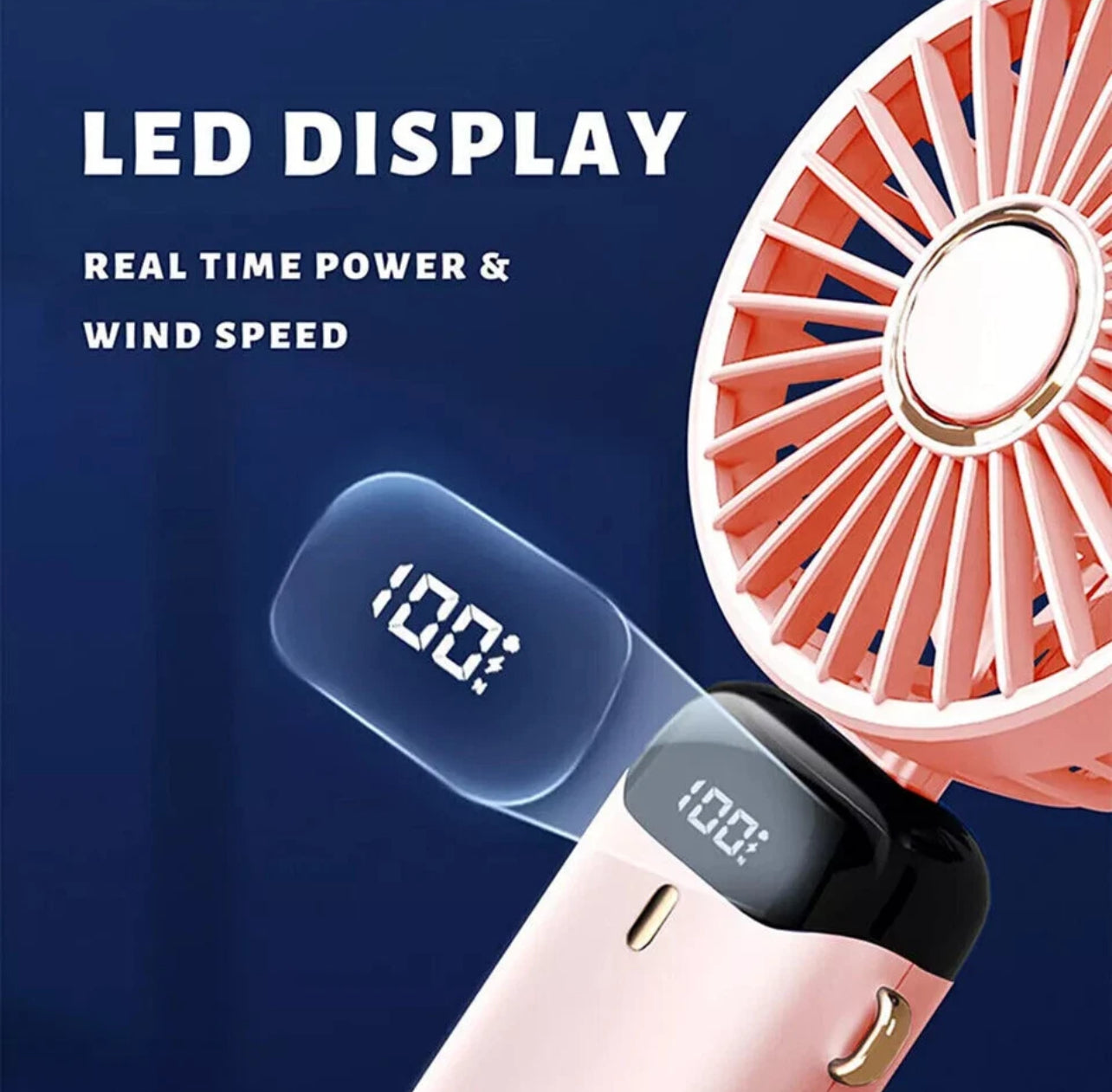 Portable Hand-Held Mini Folding Desk Fan – USB Rechargeable | Compact Cooling for Home, Office & Travel (UK)