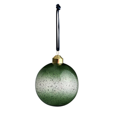 Pack of 3 Glass Christmas Baubles - Green and Blue