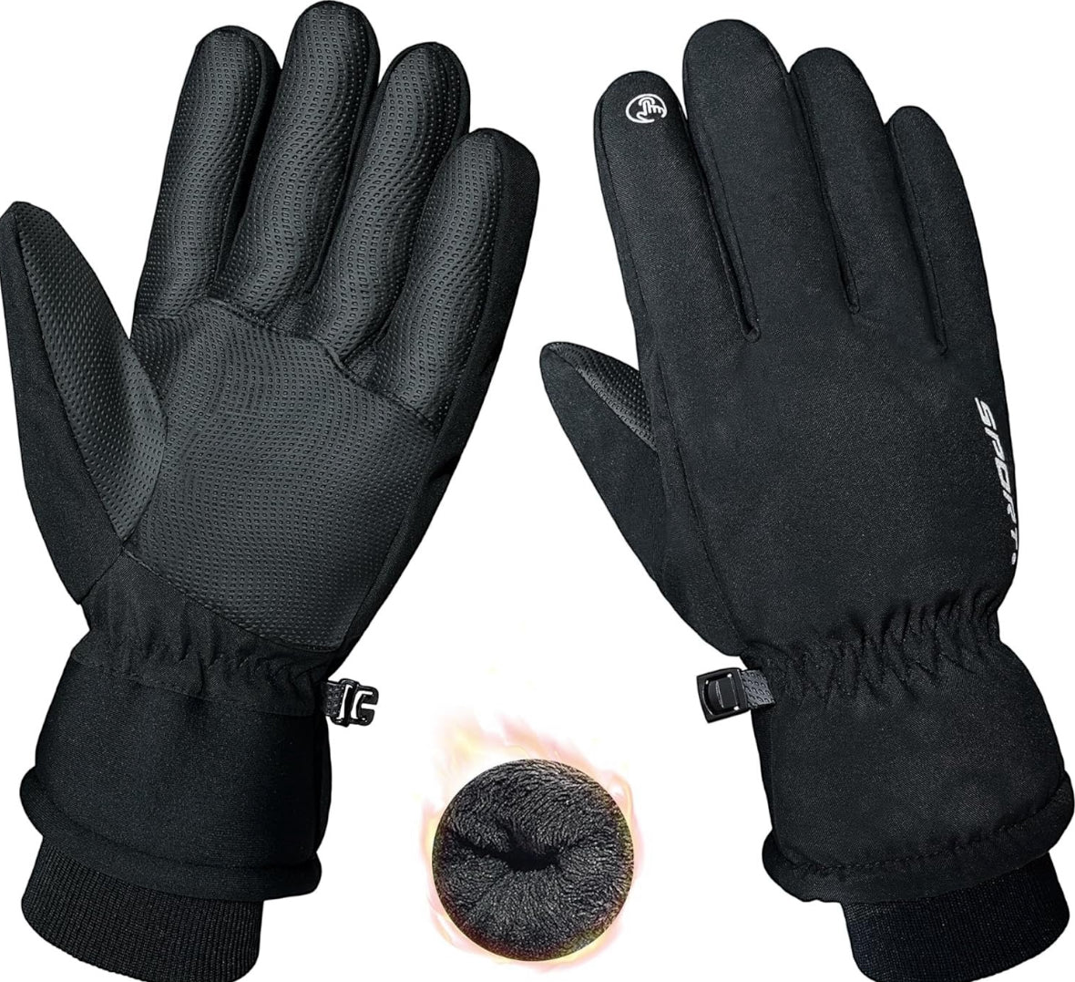 Waterproof Winter Gloves for Men Thermal Touchscreen Cold Weather Thinsulate Warm anti Slip Ski Gloves for Cycling Walking Hiking Outdoor Sports