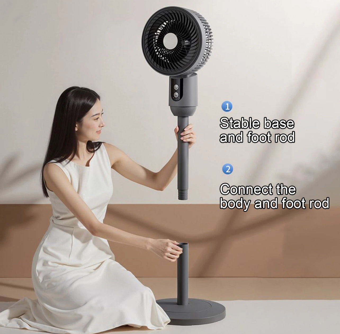 Oscillating Cyclone Pedestal Fan – Adjustable Height & 3 Speeds | Powerful Cooling for Home or Office