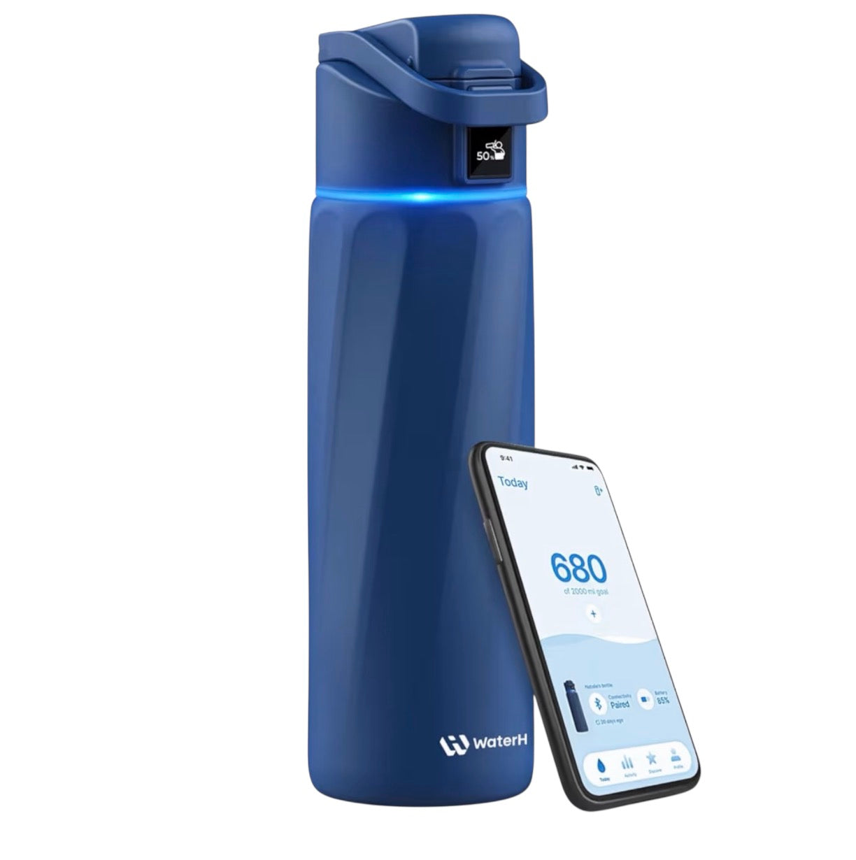 Boost Smart Water Bottle that Reminds You to Drink, 24oz BPA-Free Stainless Steel Vacuum Insulated Bottle, Wide Mouth Water Tracker Bottle with APP, Ideal for Christmas, Thanksgiving Day