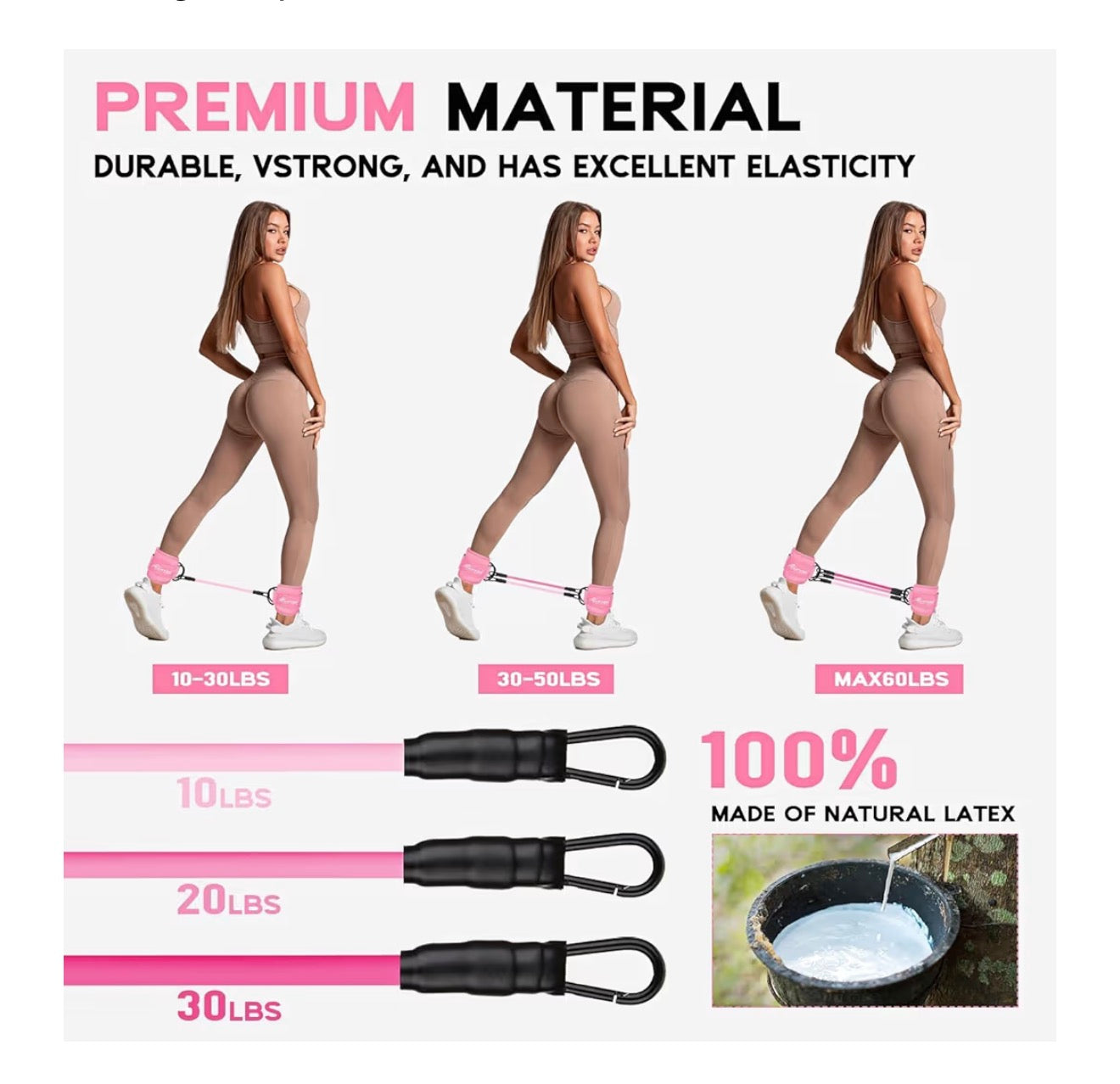 HPYGN Ankle Resistance Bands with Cuffs, Ankle Bands for Working Out, Resistance Bands for Leg Butt Training Gym Equipment for Kickbacks Hip Gluteus Training Exercises, Ankle Strap with Exercise Bands