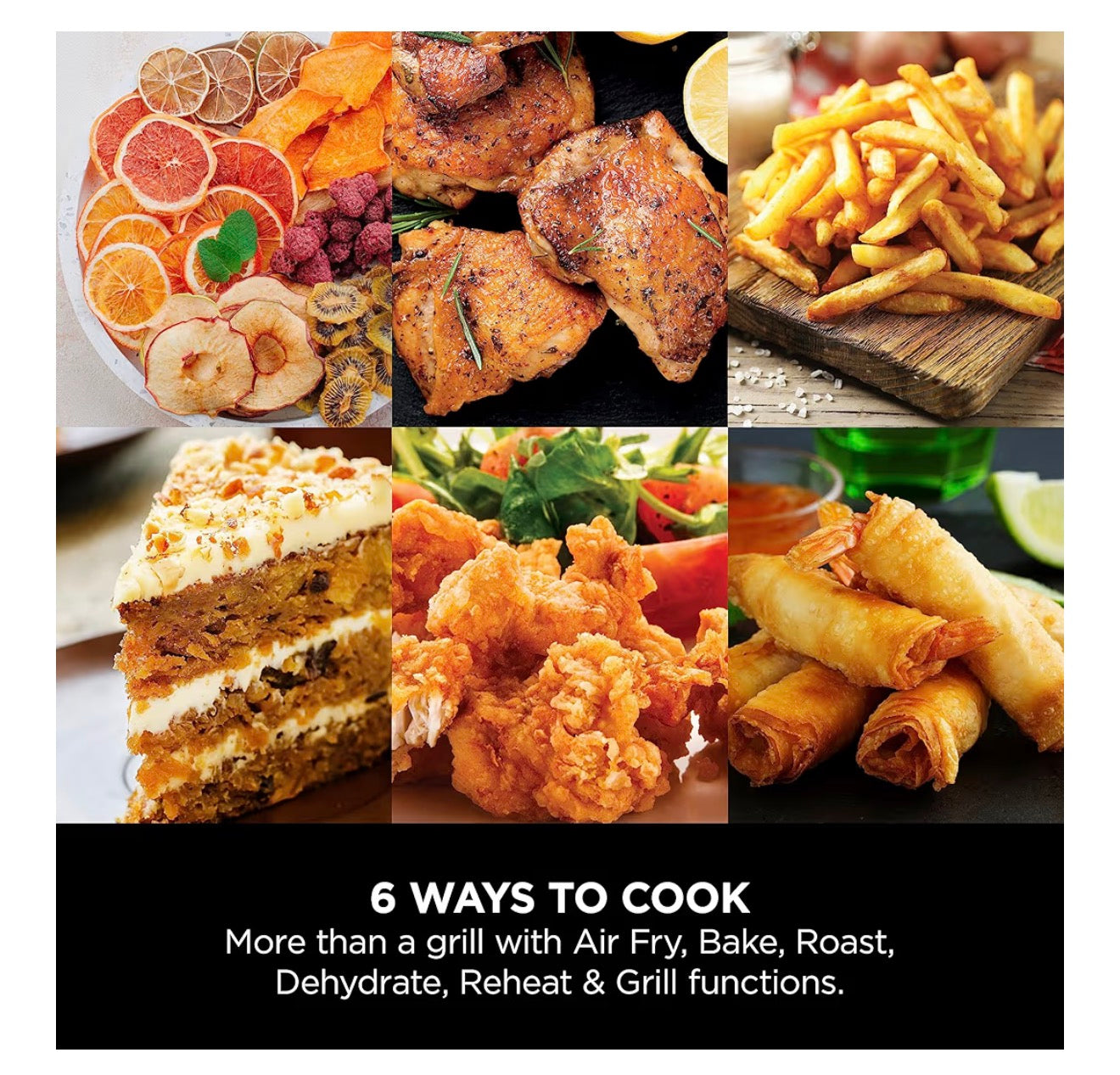 Foodi MAX Health Grill & Air Fryer 3.8L with Digital Cooking Probe, 6-in-1; Air Fry, Bake, Roast & more, Dishwasher Safe Parts, Large Grill Plate, Copper/Black Amazon Exclusive AG551UKCP