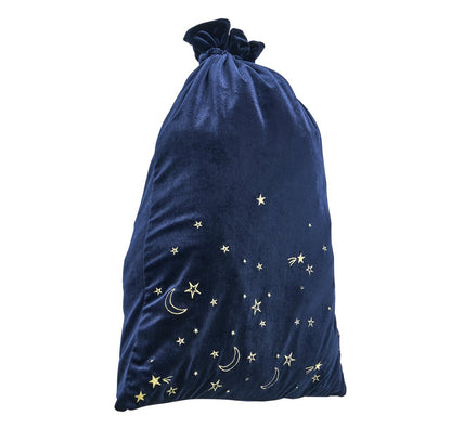 Gold Moons and Stars Navy Christmas Sack